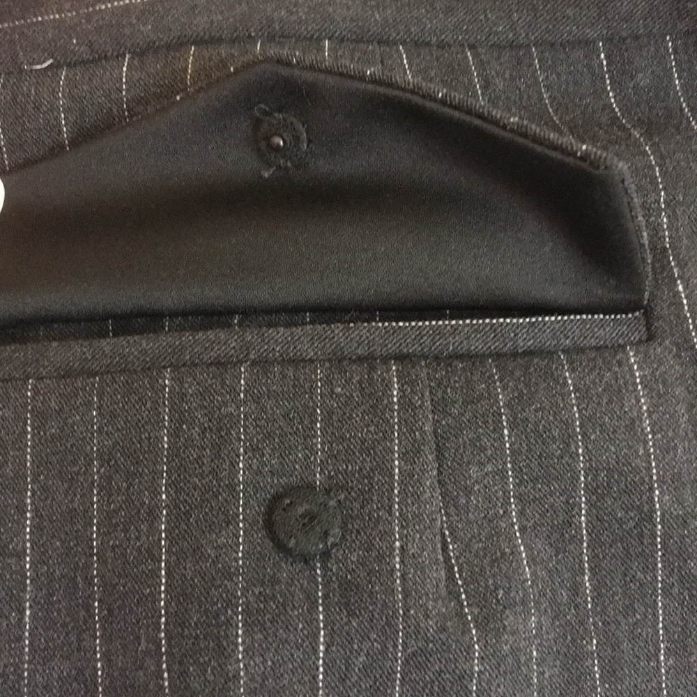 Custom Made Gray Pinstripe Handpainted Skirt - Picture 9 of 10
